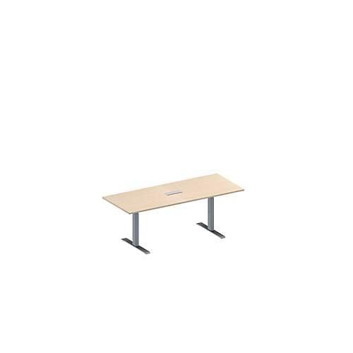 4251898817928 - Genius Konferenztisch MODENA FLEX 3-fach Anschluss Rechteck T-Fuß Rechteckrohr B 2000 x T 800 x H 650-850 mm Ahorn weißalu 4251898817928 - Genius Konferenztisch MODENA FLEX 3-fach Anschluss Rechteck T-Fuß Rechteckrohr B 2000 x T 800 x H 650-850 mm Ahorn weißalu