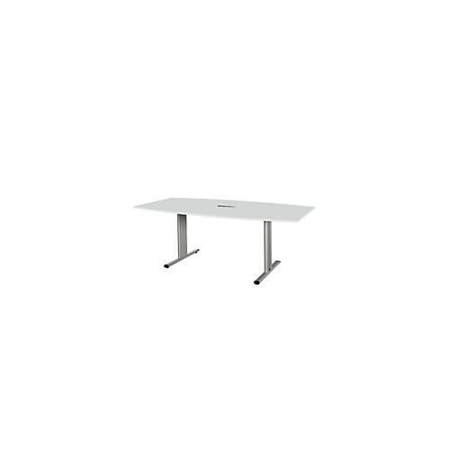 4250510825532 - Select Besprechungstisch Planova Basic mit Tischanschlussfeld Boot T-Fuß B 2000 x T 1000 x H 717 mm lichtgrau weißaluminium RAL 9006 4250510825532 - Select Besprechungstisch Planova Basic mit Tischanschlussfeld Boot T-Fuß B 2000 x T 1000 x H 717 mm lichtgrau weißaluminium RAL 9006