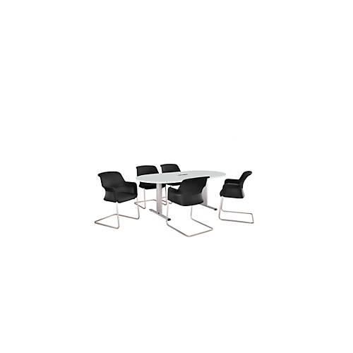 4250510825600 - Select Besprechungstisch Planova Basic mit Tischanschlussfeld Oval T-Fuß B 2000 x T 1000 x H 717 mm lichtgrau weißaluminium RAL 9006 4250510825600 - Select Besprechungstisch Planova Basic mit Tischanschlussfeld Oval T-Fuß B 2000 x T 1000 x H 717 mm lichtgrau weißaluminium RAL 9006
