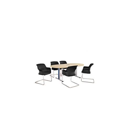 4250510825877 - Select Besprechungstisch Planova Basic mit Tischanschlussfeld Oval T-Fuß B 2000 x T 1000 x H 717 mm Ahorn weißaluminium RAL 9006 4250510825877 - Select Besprechungstisch Planova Basic mit Tischanschlussfeld Oval T-Fuß B 2000 x T 1000 x H 717 mm Ahorn weißaluminium RAL 9006