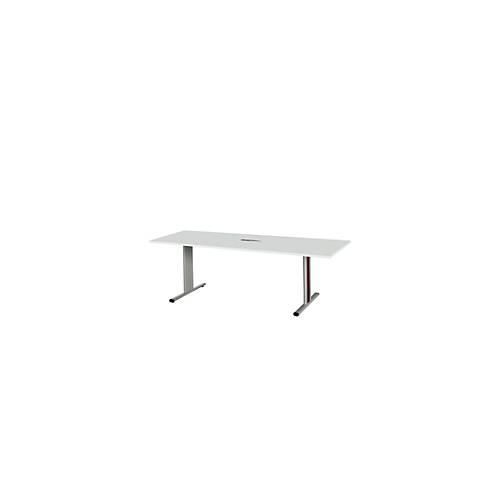4250510825440 - Select Besprechungstisch Planova Basic mit Tischanschlussfeld Rechteck T-Fuß B 2000 x T 800 x H 717 mm lichtgrau weißalu 4250510825440 - Select Besprechungstisch Planova Basic mit Tischanschlussfeld Rechteck T-Fuß B 2000 x T 800 x H 717 mm lichtgrau weißalu