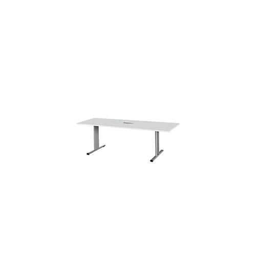 4250510825464 - Select Besprechungstisch Planova Basic mit Tischanschlussfeld Rechteck T-Fuß B 2000 x T 800 x H 717 mm lichtgrau weißalu 4250510825464 - Select Besprechungstisch Planova Basic mit Tischanschlussfeld Rechteck T-Fuß B 2000 x T 800 x H 717 mm lichtgrau weißalu