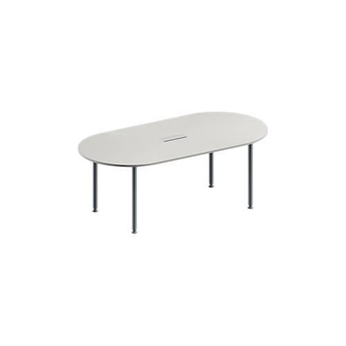 4251898815658 - Genius Konferenztisch MODENA FLEX 3-fach Anschluss Oval 4-Fuß Rundrohr B 2000 x T 1000 x H 720-840 mm lichtgrau weißalu 4251898815658 - Genius Konferenztisch MODENA FLEX 3-fach Anschluss Oval 4-Fuß Rundrohr B 2000 x T 1000 x H 720-840 mm lichtgrau weißalu