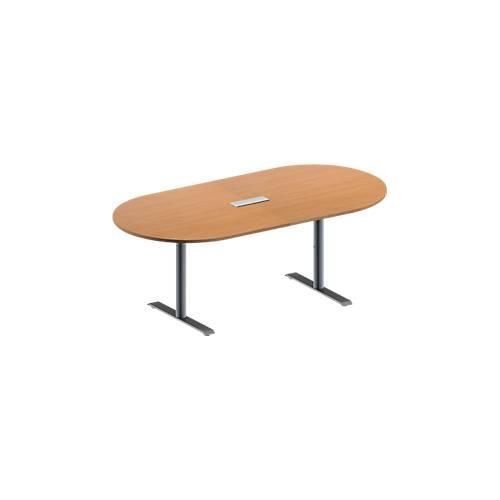 4251898817355 - Genius Konferenztisch MODENA FLEX 3-fach Anschluss Oval T-Fuß Rundrohr B 2000 x T 1000 x H 650-850 mm Buche weißalu 4251898817355 - Genius Konferenztisch MODENA FLEX 3-fach Anschluss Oval T-Fuß Rundrohr B 2000 x T 1000 x H 650-850 mm Buche weißalu