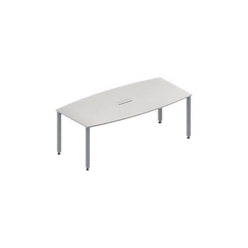 4251898816709 - Genius Konferenztisch MODENA FLEX 3-fach Tischanschlussfeld Boot 4-Fuß Quadratrohr B 2000 x H 720-840 mm lichtgrau weißaluminium 4251898816709 - Genius Konferenztisch MODENA FLEX 3-fach Tischanschlussfeld Boot 4-Fuß Quadratrohr B 2000 x H 720-840 mm lichtgrau weißaluminium