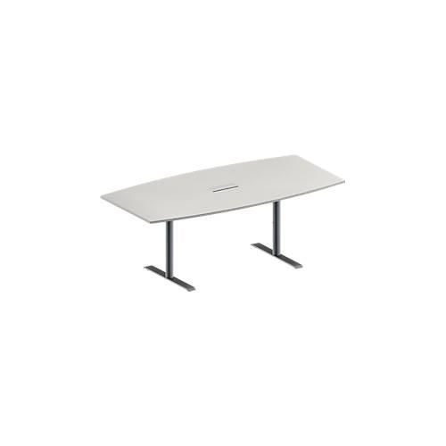4251898817447 - Genius Konferenztisch MODENA FLEX 3-fach Anschluss Boot T-Fuß Rundrohr B 2000 x H 650-850 mm lichtgrau weißalu 4251898817447 - Genius Konferenztisch MODENA FLEX 3-fach Anschluss Boot T-Fuß Rundrohr B 2000 x H 650-850 mm lichtgrau weißalu
