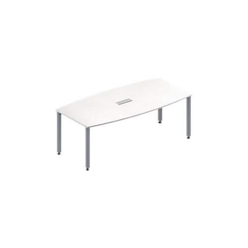 4251898816822 - Genius Konferenztisch MODENA FLEX 3-fach Tischanschlussfeld Boot 4-Fuß Quadratrohr B 2000 x H 720-840 mm weiß weißaluminium 4251898816822 - Genius Konferenztisch MODENA FLEX 3-fach Tischanschlussfeld Boot 4-Fuß Quadratrohr B 2000 x H 720-840 mm weiß weißaluminium