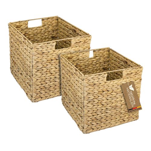 4010537372422 - HMF Aufbewahrungskorb Korb geflochten aus Wasserhyazinthe Seegras passend für Kallax 32 x 345 x 32 cm