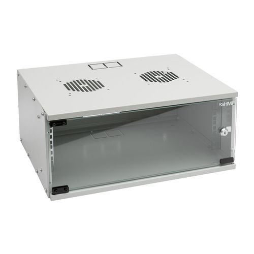 4010537657475 - 65704-07 Serverschrank 19 Zoll 4 he Netzwerkschrank unmontiert 51 x 40 x 225 cm Lichtgrau - HMF