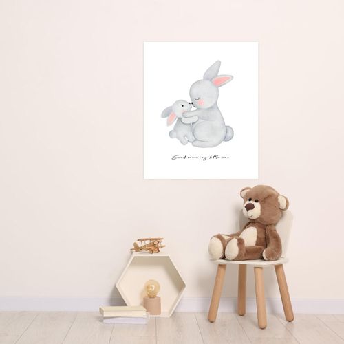 4069745106473 - Bild mit Rahmen LÜTTENHÜTT oder Poster Großer Hase und Hasenkind bunt (farbe bild(er) bunt) B50cm H70cm T02cm Papier Bilder HD Premium Druck