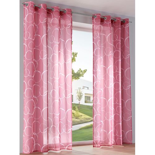 6936782376795 - Gardine HEINE HOME Gr 4 rot (himbeere weiß) B135cm H245cm Polyester Gardinen
