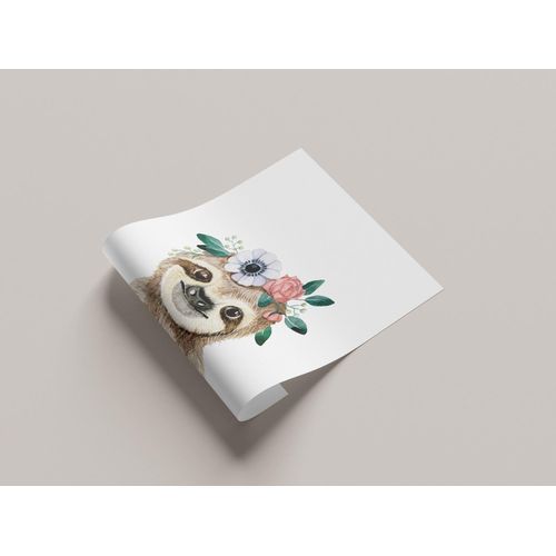 4069745106848 - Bild mit Rahmen LÜTTENHÜTT oder Poster Faultier mit Blumenkranz bunt (farbe bild(er) bunt) B50cm H70cm T02cm Papier Bilder HD Premium Druck 4069745106848 - Bild mit Rahmen LÜTTENHÜTT oder Poster Faultier mit Blumenkranz bunt (farbe bild(er) bunt) B50cm H70cm T02cm Papier Bilder HD Premium Druck