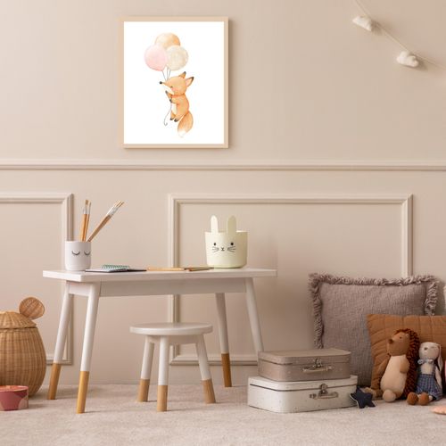 4068223533985 - Bild mit Rahmen LÜTTENHÜTT oder Poster Fuchs mit Luftballons bunt (farbe rahmen beige farbe bild(er) bunt) B50cm H70cm T07cm Holz Plexiglas Bilder HD Premium Druck 4068223533985 - Bild mit Rahmen LÜTTENHÜTT oder Poster Fuchs mit Luftballons bunt (farbe rahmen beige farbe bild(er) bunt) B50cm H70cm T07cm Holz Plexiglas Bilder HD Premium Druck
