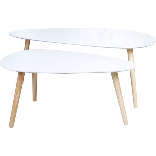4059865043833 - 2x Couchtisch Beistelltisch Tisch Retro Ecktisch Kaffeetisch Satztisch Holz weiß 4059865043833 - 2x Couchtisch Beistelltisch Tisch Retro Ecktisch Kaffeetisch Satztisch Holz weiß