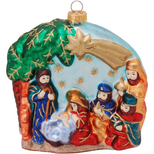 0024762011197 - Christbaumschmuck KREBS GLAS LAUSCHA CBK01119 Weihnachtsdeko Christbaumschmuck bunt (blau bunt) B12cm H5cm T13cm Glas Weihnachtsbaumschmuck Grippe aus Glas