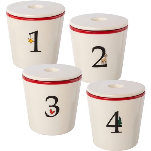 4064118184652 - Kerzenhalter CREATIV DECO Stabkerzenhalter für die Adventszeit Weihnachtsdeko weiß H10cm Ø10cm Keramik Kerzenhalter Becher aus Keramik mit Cover 1 bis 4 Höhe ca 10 cm Adventsleuchter 4064118184652 - Kerzenhalter CREATIV DECO Stabkerzenhalter für die Adventszeit Weihnachtsdeko weiß H10cm Ø10cm Keramik Kerzenhalter Becher aus Keramik mit Cover 1 bis 4 Höhe ca 10 cm Adventsleuchter