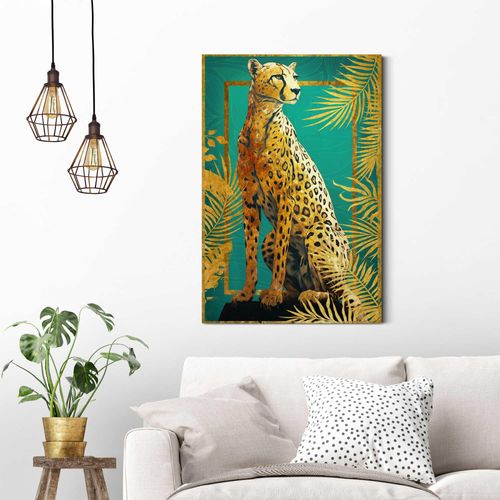 8714597653977 - Deco-Panel REINDERS Cheetah Pose gold (farbe bild(er) gold) B60cm H90cm T2cm Holzwerkstoff Bilder