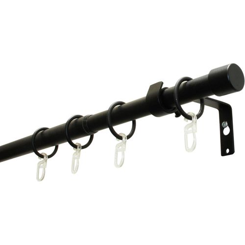 4003018356301 - Gardinenstange Set Metall Gr 2 schwarz L310cm Ø19mm Aluminium Gardinenstangen 1-Lauf 4003018356301 - Gardinenstange Set Metall Gr 2 schwarz L310cm Ø19mm Aluminium Gardinenstangen 1-Lauf