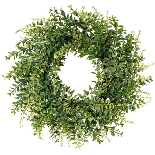 4064118319696 - Kunstkranz CREATIV GREEN Farn-Mix-Kranz grün H43cm Kunststoff Kunstpflanzen mit zahlreichen Farnzweigen