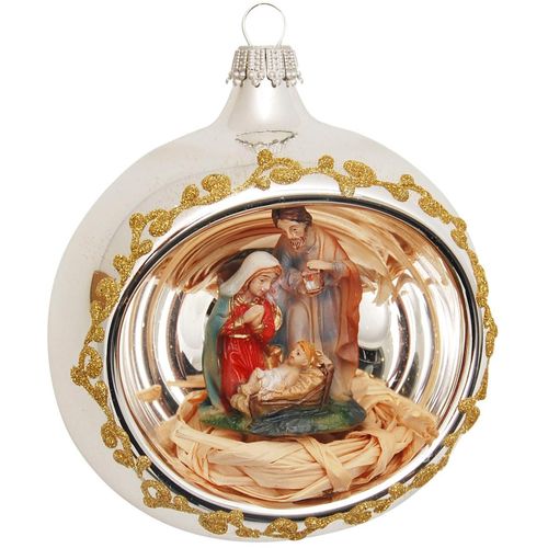 0024762213102 - Weihnachtsbaumkugel KREBS GLAS LAUSCHA mungeblasene Reflex-Glaskugel mit filigraner Krippenfigur Ø ca 8 cm silber (silberfarben) Ø8cm Glas Weihnachtsbaumkugeln Weihnachtsdeko Christbaumschmuck Christbaumkugeln aus Glas 0024762213102 - Weihnachtsbaumkugel KREBS GLAS LAUSCHA mungeblasene Reflex-Glaskugel mit filigraner Krippenfigur Ø ca 8 cm silber (silberfarben) Ø8cm Glas Weihnachtsbaumkugeln Weihnachtsdeko Christbaumschmuck Christbaumkugeln aus Glas