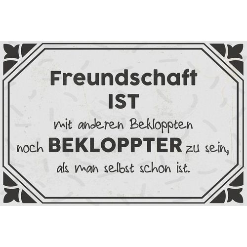 4049009865933 - Metallbild QUEENCE Bekloppte Freunde schwarz (farbe bild(er) schwarz) B45cm H30cm Stahl Metall Bilder Geschenkartikel Stahlschild Blechschild Sprüche Texte Freundschaft
