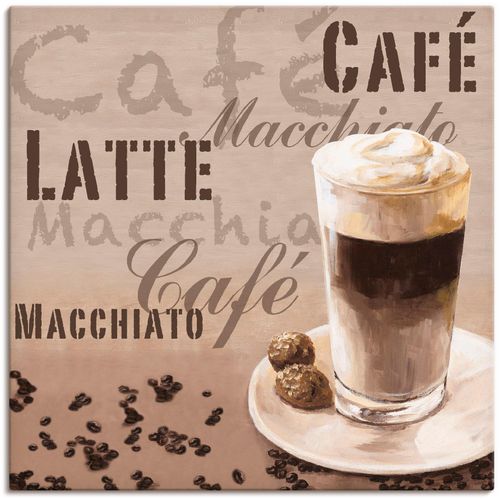 4055327145381 - Wandbild ARTLAND Kaffee - Latte Macchiato Bilder Gr B H 30 cm x 30 cm Leinwandbild Getränke 1 St beige (naturfarben) Bild Poster Bilder als Alubild Leinwandbild Wandaufkleber oder in versch Größen