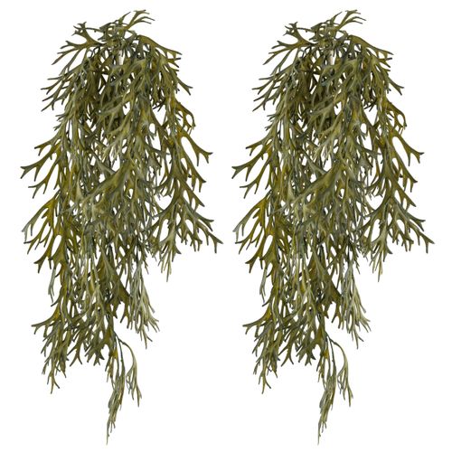 4064118241959 - Kunstpflanze CREATIV GREEN Hänger Geweihfarn grün (olivgrün) H75cm Kunststoff Kunstpflanzen mit üppigem Blattwerk