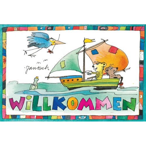 4262513381458 - Wanddekoobjekt LUCKYLINDE Der kleine Tiger und der kleine Bär - Willkommen bunt B30cm H20cm T03cm Blech Wanddekoobjekte Exklusive JANOSCH Kindermotive Stahlschild 4262513381458 - Wanddekoobjekt LUCKYLINDE Der kleine Tiger und der kleine Bär - Willkommen bunt B30cm H20cm T03cm Blech Wanddekoobjekte Exklusive JANOSCH Kindermotive Stahlschild