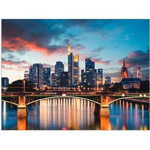 4062144360309 - Wandbild ARTLAND Frankfurt am Main Skyline II Bilder Gr B H 40 cm x 30 cm Alu-Dibond-Druck Deutschland Querformat 1 St blau Bild Poster Bilder als Alubild Leinwandbild Wandaufkleber oder in versch Größen