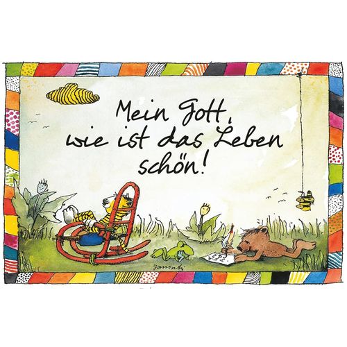 4262513381441 - Wanddekoobjekt LUCKYLINDE Wie ist das Leben schön - Tiger und Bär bunt B30cm H20cm T03cm Blech Wanddekoobjekte Exklusive JANOSCH Kindermotive Stahlschild 4262513381441 - Wanddekoobjekt LUCKYLINDE Wie ist das Leben schön - Tiger und Bär bunt B30cm H20cm T03cm Blech Wanddekoobjekte Exklusive JANOSCH Kindermotive Stahlschild