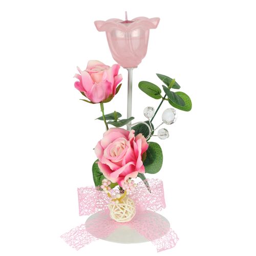 4019844805777 - Teelichthalter IGEA Teelichthalter Rosen\ rosa B11cm H22cm Polyester Kerzenhalter Aus Metall mit Glas Teelicht-Kerze Rosen Eukalyptus Kerzenhalter 4019844805777 - Teelichthalter IGEA Teelichthalter Rosen\ rosa B11cm H22cm Polyester Kerzenhalter Aus Metall mit Glas Teelicht-Kerze Rosen Eukalyptus Kerzenhalter