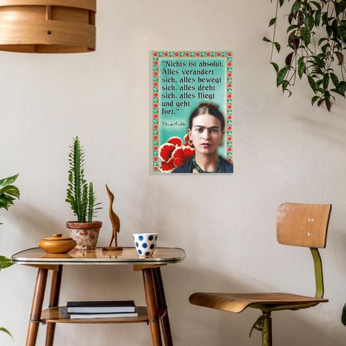 4262513381557 - Wanddekoobjekt LUCKYLINDE Frida Kahlo - Nichts ist absolut bunt B20cm H30cm T03cm Blech Wanddekoobjekte Exklusive JANOSCH Kindermotive Stahlschild 4262513381557 - Wanddekoobjekt LUCKYLINDE Frida Kahlo - Nichts ist absolut bunt B20cm H30cm T03cm Blech Wanddekoobjekte Exklusive JANOSCH Kindermotive Stahlschild