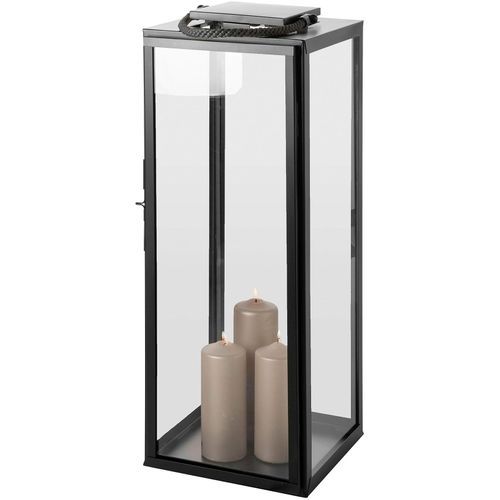 4042911470561 - Kerzenlaterne FINK SEVILLA grau (grau schwarz) B30cm H78cm T30cm Edelstahl Glas Kerzenhalter Kerzenhalter schwarz pulverbeschichtet mit grauer Nylonkordel 4042911470561 - Kerzenlaterne FINK SEVILLA grau (grau schwarz) B30cm H78cm T30cm Edelstahl Glas Kerzenhalter Kerzenhalter schwarz pulverbeschichtet mit grauer Nylonkordel