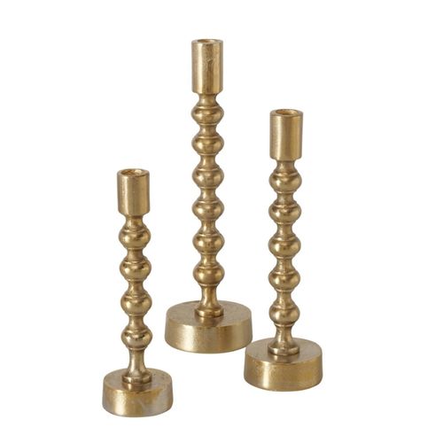 4066076274918 - Boltze Gruppe - Goldene hohe Kerzenhalter klisko 3er-Set