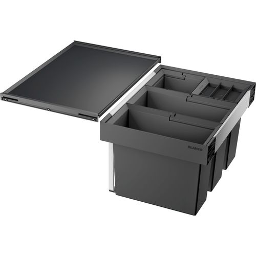 4020684651165 - Mülltrennsystem BLANCO Flexon II 60 4 schwarz B40cm H37cm T57cm Kunststoff Mülleimer Kunststoff Stahlblech 600 mm Untermass