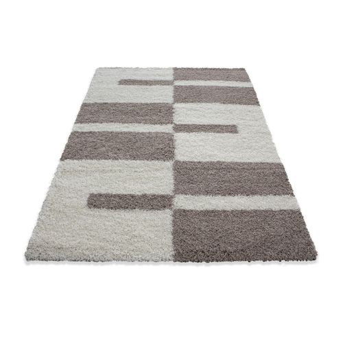 4053658988660 - Designer Hochflor Teppich mit Karo- und Linienmuster Flauschiger Langflor 4053658988660 - Designer Hochflor Teppich mit Karo- und Linienmuster Flauschiger Langflor