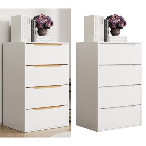4051814447099 - Holz Kommode Sideboard mit Schubladen Nachttisch Maße ca H 102 x B 65 x T 48 cm - Malira XL
