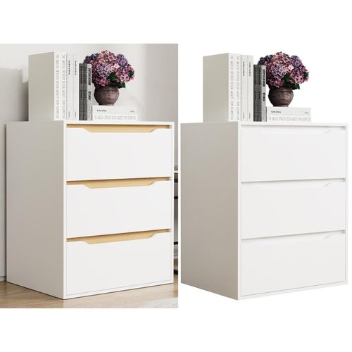 4051814447068 - Holz Kommode Sideboard mit Schubladen Nachttisch Maße ca H 78 x B 65 x T 48 cm - Malira L