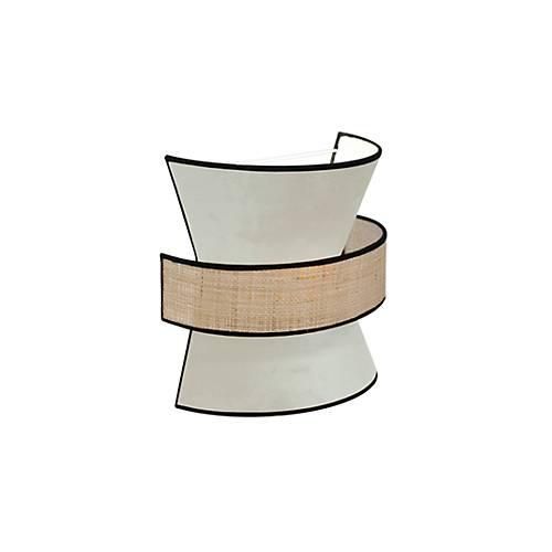 3361410170729 - Wandleuchte Gatsby Samt Rattan weiß B 300 x T 300 x H 150 mm 2 x E27 meet by paperflow 3361410170729 - Wandleuchte Gatsby Samt Rattan weiß B 300 x T 300 x H 150 mm 2 x E27 meet by paperflow