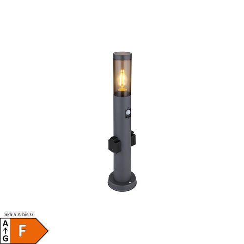 9007371461448 - Sockelleuchte mit Steckdose und Bewegungsmelder Steckdosensäule Garten mit Licht Edelstahl anthrazit Kunststoff rauch 1x E27 DxH 76x60 cm 9007371461448 - Sockelleuchte mit Steckdose und Bewegungsmelder Steckdosensäule Garten mit Licht Edelstahl anthrazit Kunststoff rauch 1x E27 DxH 76x60 cm
