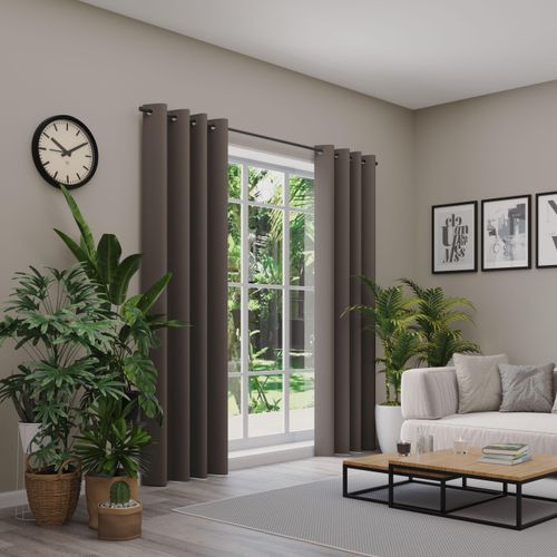4006470547713 - Verdunkelungsvorhang NEUTEX FOR YOU INSULA braun B137cm H255cm Polyester Gardinen Uni-Dimout für starke Verdunklung nach Maß