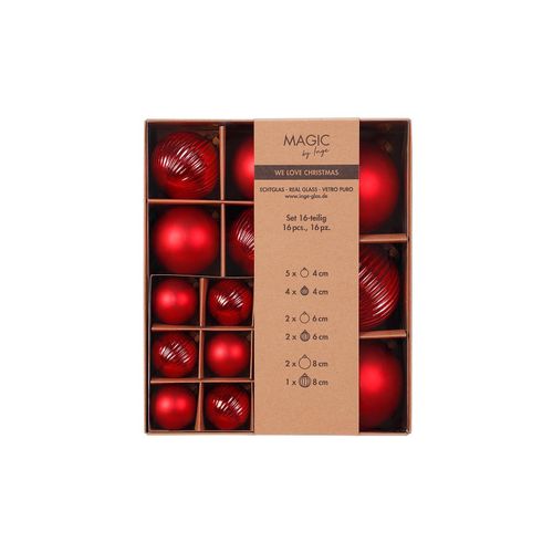 4061752159060 - Weihnachtsbaumkugel »Merry Red 16 Stück Rot« (16 St)