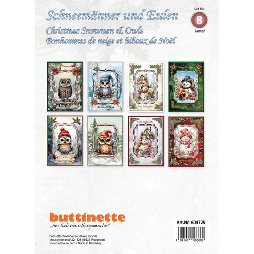 4041437806663 - 3D-Bastelmappe Schneemänner und Eulen für 8 Karten 4041437806663 - 3D-Bastelmappe Schneemänner und Eulen für 8 Karten