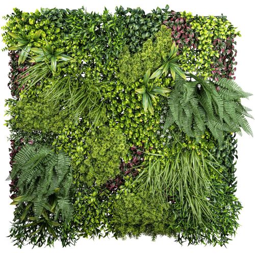 4064118181187 - Kunstpflanze CREATIV GREEN Blättermatte Premium UV-beständig bunt (grün lila) Kunstpflanzen B H 100cm x 100cm in UV-beständiger Ausführung B100cm H100cm T10cm
