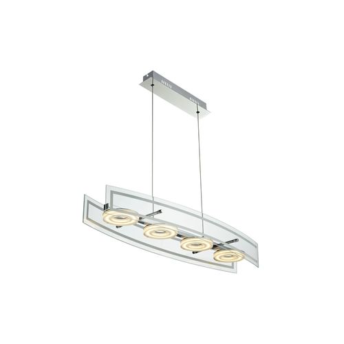 9003348112184 - LED Pendelleuchte Glas chrom Höhenverstellbar L 80 cm