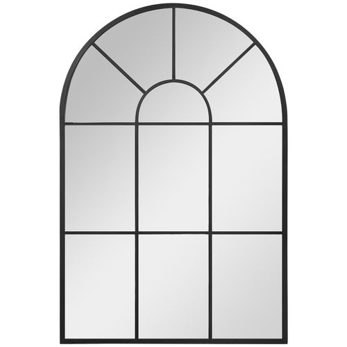 4255633501646 - 91 x 60 cm Wandspiegel Bogenfenster-Spiegel Wohnzimmerspiegel Schwarz