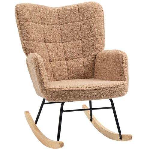 4255633538055 - Schaukelstuhl Sessel Relaxsessel Schaukelsessel Wohnzimmersessel Schwingsessel Akzentstuhl für Schlafzimmer Belastbarkeit bis 120 kg Berbervlies