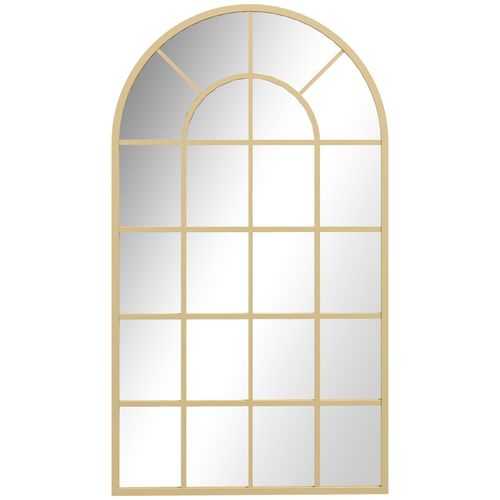 4255633574657 - Wandspiegel Garderobenspiegel 110 x 65cm dekorativer Spiegel mit Metallrahmen Hängespiegel Wohnzimmerspiegel für Schlafzimmer Gold - Homcom