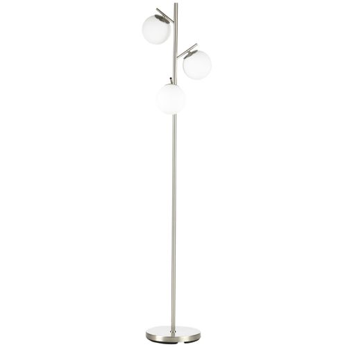 4255633535931 - Stehleuchte Stehlampe 40 W Standlampe mit 3 E27 Fassungen Standleuchte mit 3 Lampenschirmen aus Glas für Wohnzimmer Höhe 169 cm Metall
