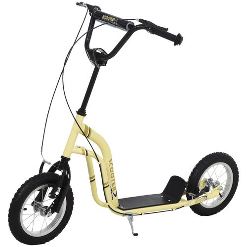4251774964586 - Kinderroller Scooter Tretroller Cityroller Kinder Roller Kickboard mit Luftreifen 12 Zoll Beige 120